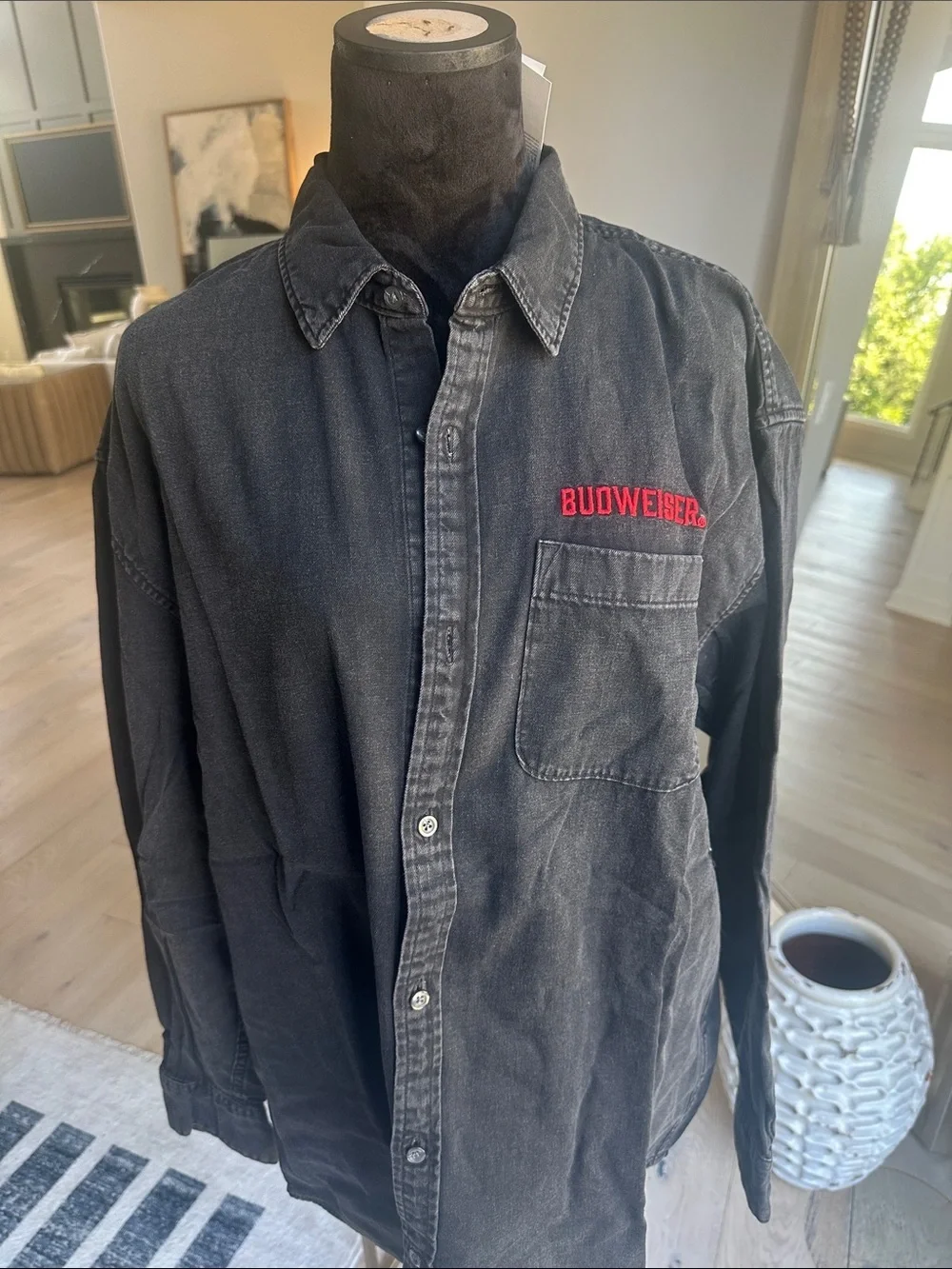Budweiser Black Embroidered shacket
